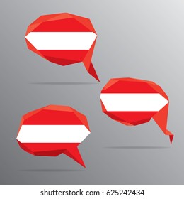 Polygon Speech Bubble Flag - Austria
