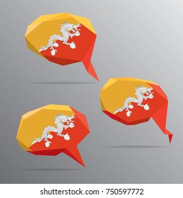 Polygon Speech Bubble Flag - Bhutan