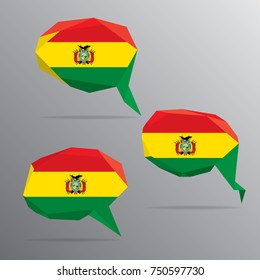 Polygon Speech Bubble Flag - Bolivia