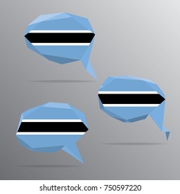 Polygon Speech Bubble Flag - Botswana