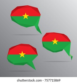 Polygon Speech Bubble Flag - Burkina Faso