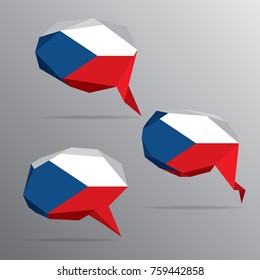 Polygon Speech Bubble Flag - Czech Republic