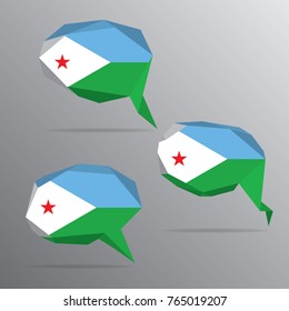 Polygon Speech Bubble Flag - Djibouti