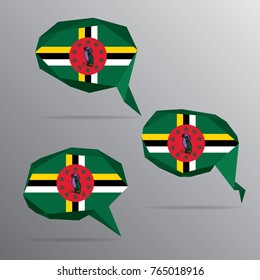 Polygon Speech Bubble Flag - Dominica