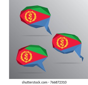Polygon Speech Bubble Flag - Eritrea