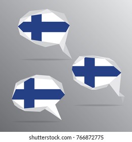 Polygon Speech Bubble Flag - Finland