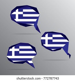 Polygon Speech Bubble Flag - Greece