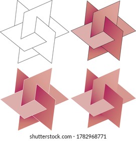 polygon star pink gradient design
