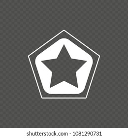 Polygon and star. Vector.