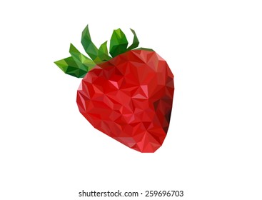 polygon strawberry vector illustration