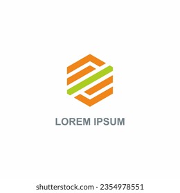 Polygon stripe company logo vector image

