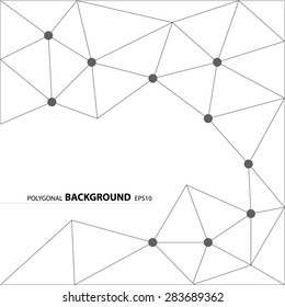 Polygon structure background geometric vector on white space