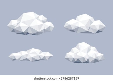polygon style cloud origami flat illustration