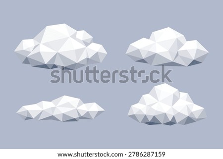 polygon style cloud origami flat illustration