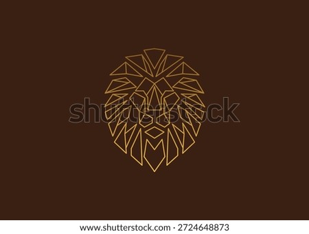 A polygon style lion design symbolizing authority confidence courage angular strength and modern royal character