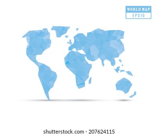A polygon style vector world map