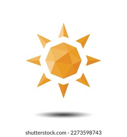 Polygon Sun Icon on white background