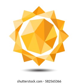 Polygon Sun Icon on white background