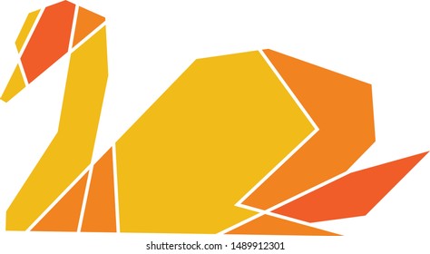 Polygon Swan Logo Vector Design