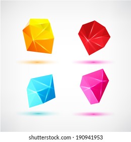 Polygon symbol icons Set - Isolated On White Background - Vector Illustration, Graphic Design Editable For Your Design. 