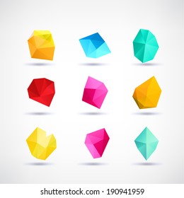 Polygon symbol icons Set - Isolated On White Background - Vector Illustration, Graphic Design Editable For Your Design. 