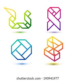 Polygon symbol icons Set - Isolated On White Background - Vector Illustration, Graphic Design Editable For Your Design. 