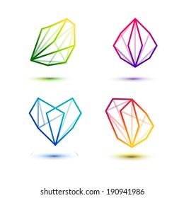 Polygon symbol icons Set - Isolated On White Background - Vector Illustration, Graphic Design Editable For Your Design. 
