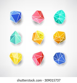 Polygon symbol icons Set - Isolated On White Background - Vector Illustration, Graphic Design Editable For Your Design. 