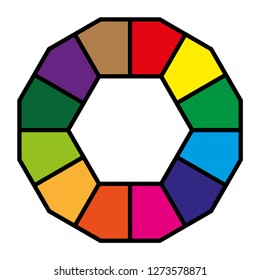Polygon table colorful frame for your text and a big data icon, vector and illustration