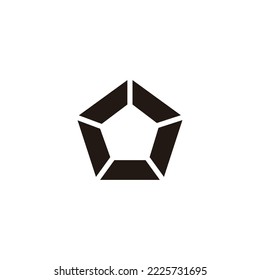 Polígono, tecnología doblado símbolo geométrico simple vector logo