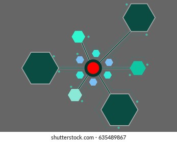 polygon template for add icon infographic vector flat design