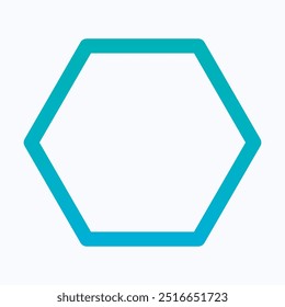 Polygon Tool Icon, Hexagon Shape, Isolated Lineal Gradient Icon.