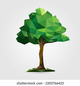 polygon tree, modern vector illustration, isolated