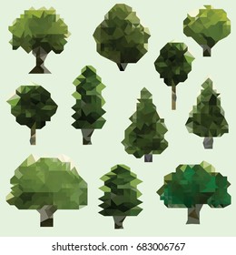 Polygon trees Clip Art