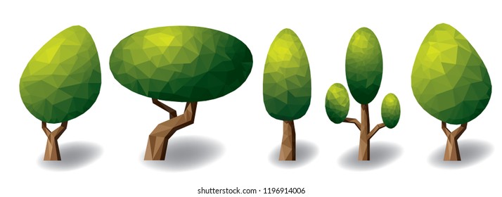 The polygon trees for decoration Banner,advertisement,housing estate,garden.