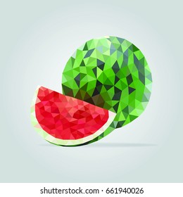 Polygon Triangle abstract watermelon