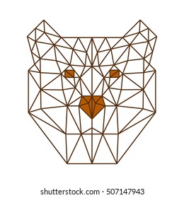 POLYGON TRIANGLE BEAR HEAD LINE POLYGONAL LOGO ICON TEMPLATE