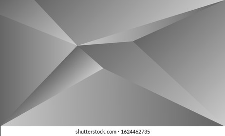 Polygon triangle in black and white vector gradient background