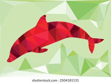 polygon triangle dolphin abstract illustration vector artwork