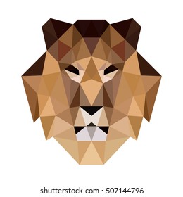 POLYGON TRIANGLE HEAD LION  POLYGONAL LOGO ICON TEMPLATE