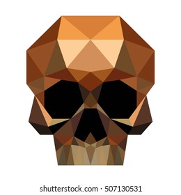 POLYGON TRIANGLE SKULL LOGO ICON TEMPLATE