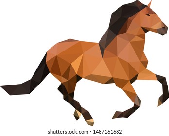 Polygon triangle vector brown horse