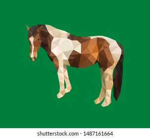 Polygon triangle vector farm horse