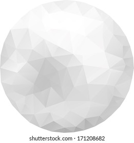 Polygon triangle white pearl isolated on white