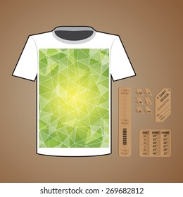 Polygon T-shirt template design pattern vector.