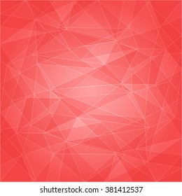 Polygon vector abstract background. Chaotic mosaic vector abstract backdrop. Overlapping geometric vector abstract pattern. Red perspective vector abstract pattern.