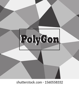 Polygon vector with black to white gradient.