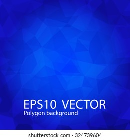 Polygon vector deep blue background texture.