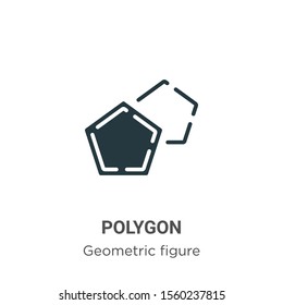 Polygon vector icon on white background. Flat vector polygon icon symbol sign from modern geometric figure collection for mobile concept and web apps design.