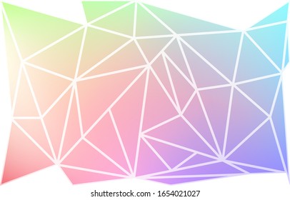 Polygon vector icon, rainbow background, die cut